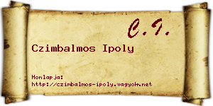 Czimbalmos Ipoly névjegykártya